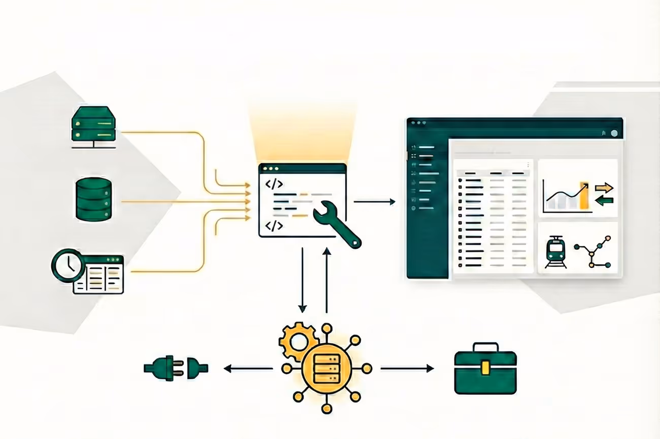 Systeme, die über APIs miteinander kommunzieren.